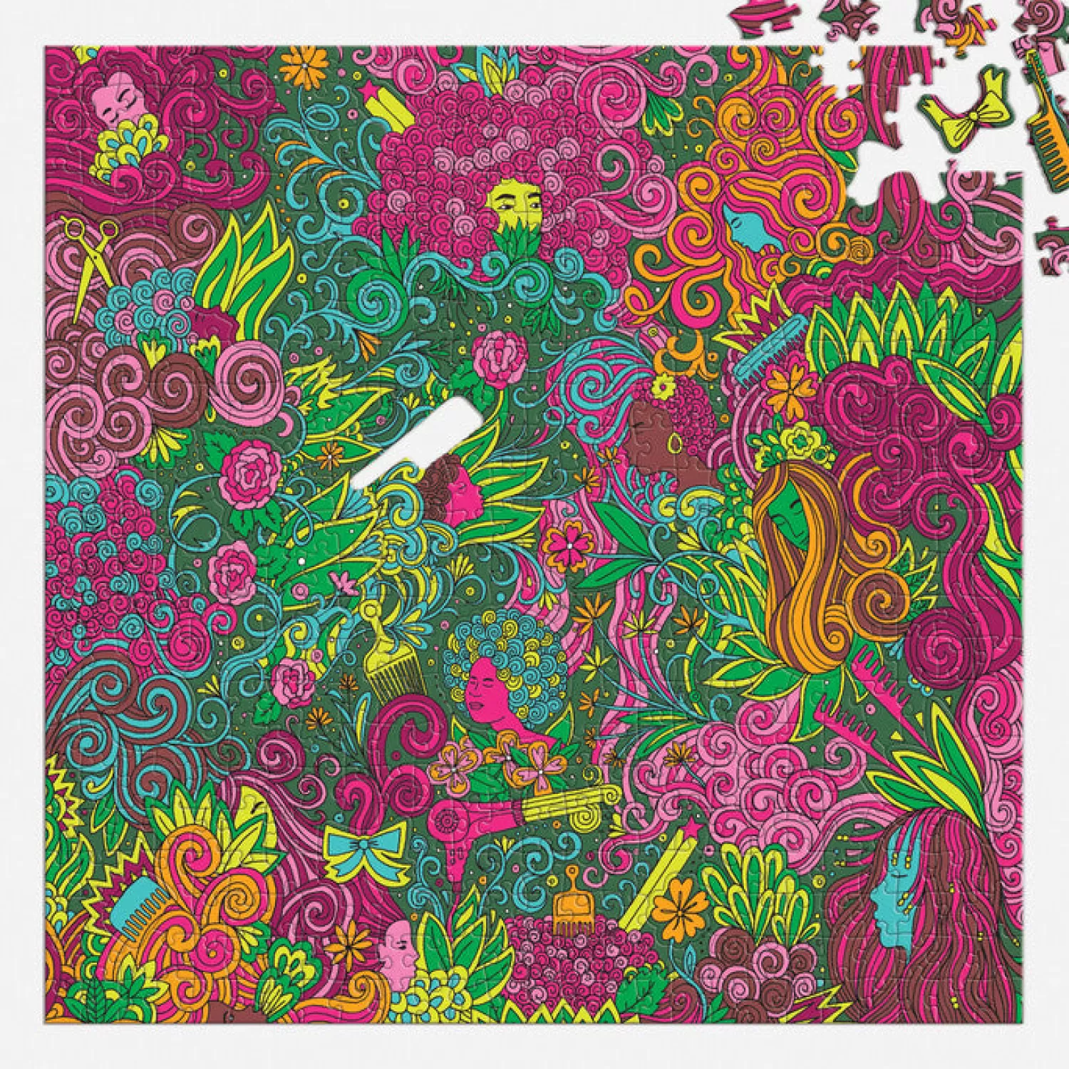 500 Piece Puzzles*Galison Andrea Pippins I Love My Hair 500 Piece Puzzle With Shaped Pieces