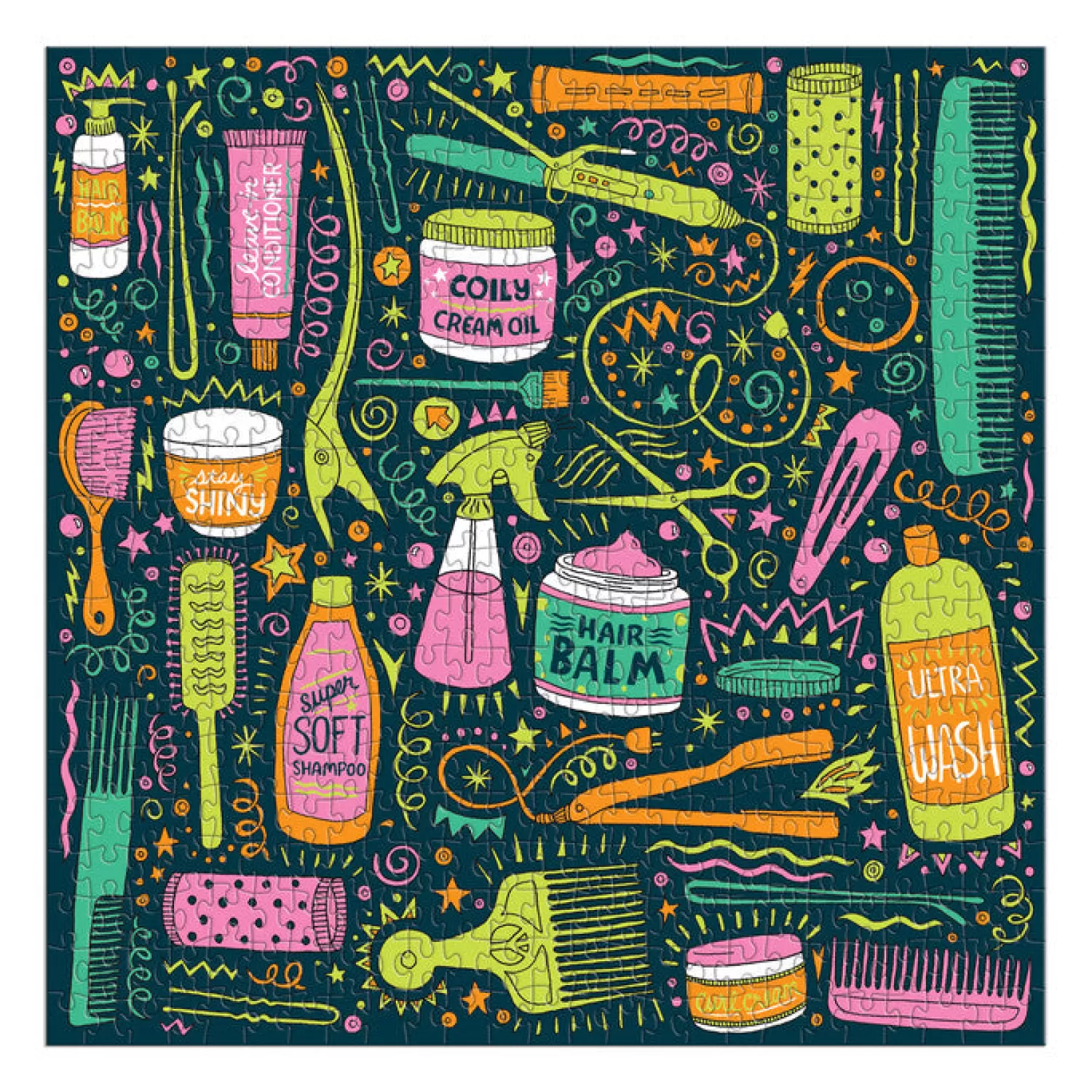 500 Piece Puzzles*Galison Andrea Pippins I Love My Hair Tools 500 Piece Puzzle