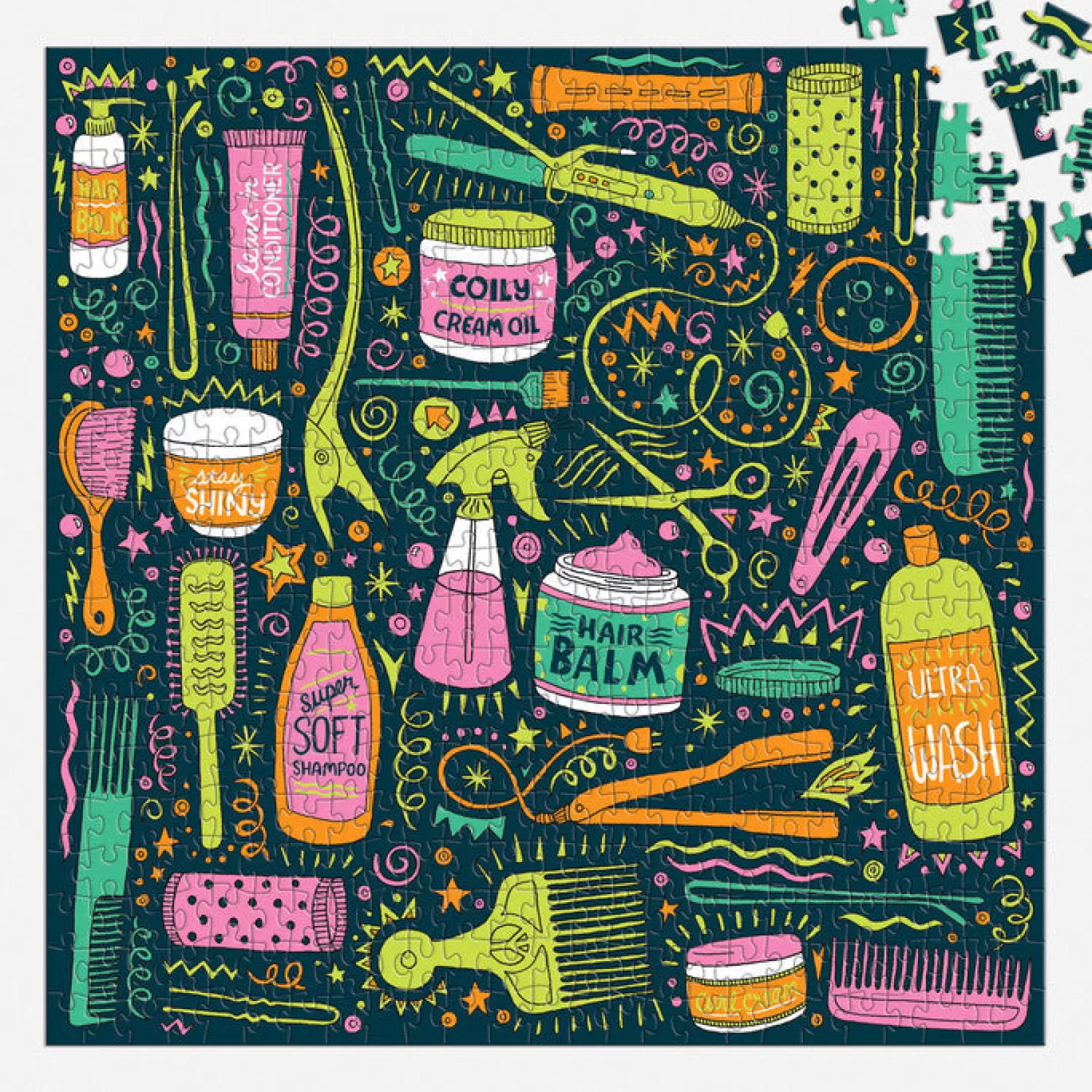 500 Piece Puzzles*Galison Andrea Pippins I Love My Hair Tools 500 Piece Puzzle