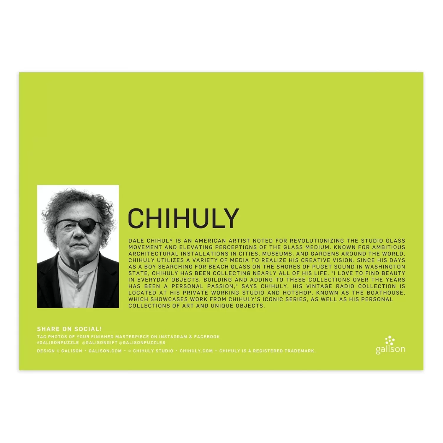 1000 Piece Puzzles*Galison Chihuly Vintage Radios 1000 Piece Jigsaw Puzzle