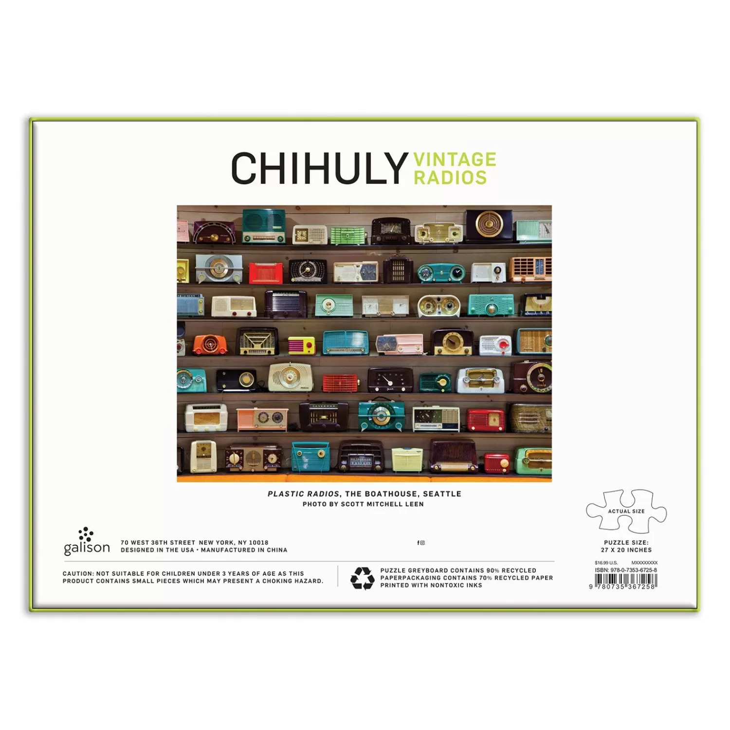 1000 Piece Puzzles*Galison Chihuly Vintage Radios 1000 Piece Jigsaw Puzzle