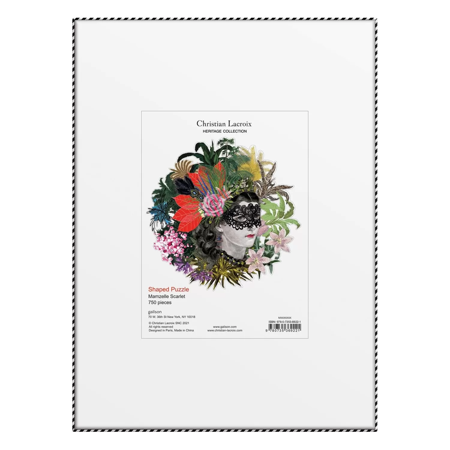 750 Piece Puzzles*Galison Christian Lacroix Heritage Collection Mam'Zelle Scarlett 750 Piece Shaped Puzzle