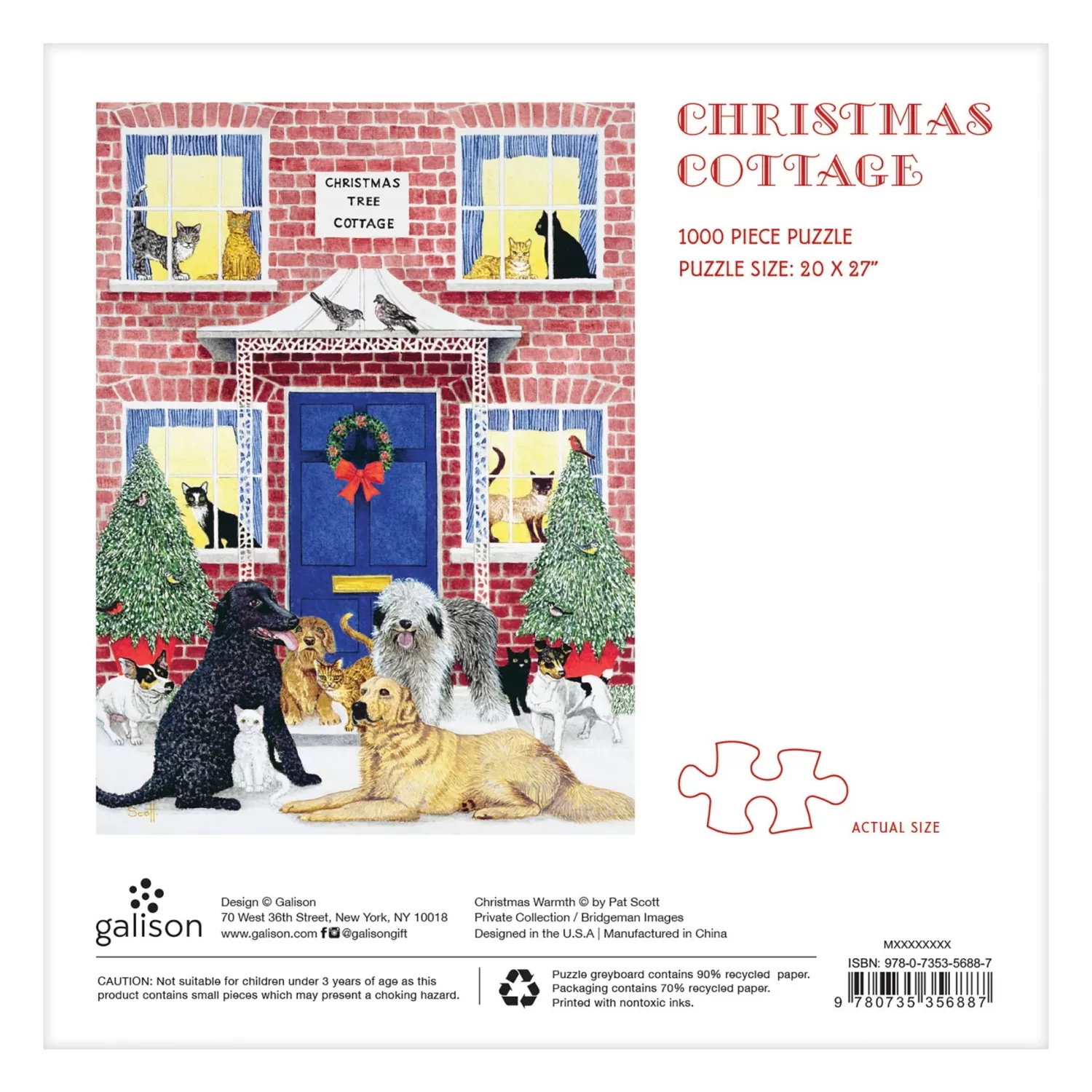 1000 Piece Puzzles*Galison Christmas Cottage 1000 Piece Jigsaw Puzzle
