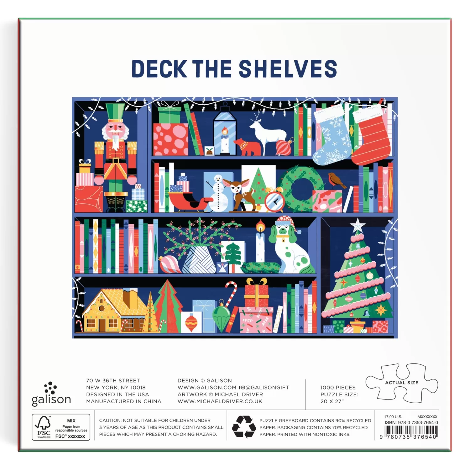 1000 Piece Puzzles*Galison Deck The Shelves 1000 Piece Puzzle In A Square Box