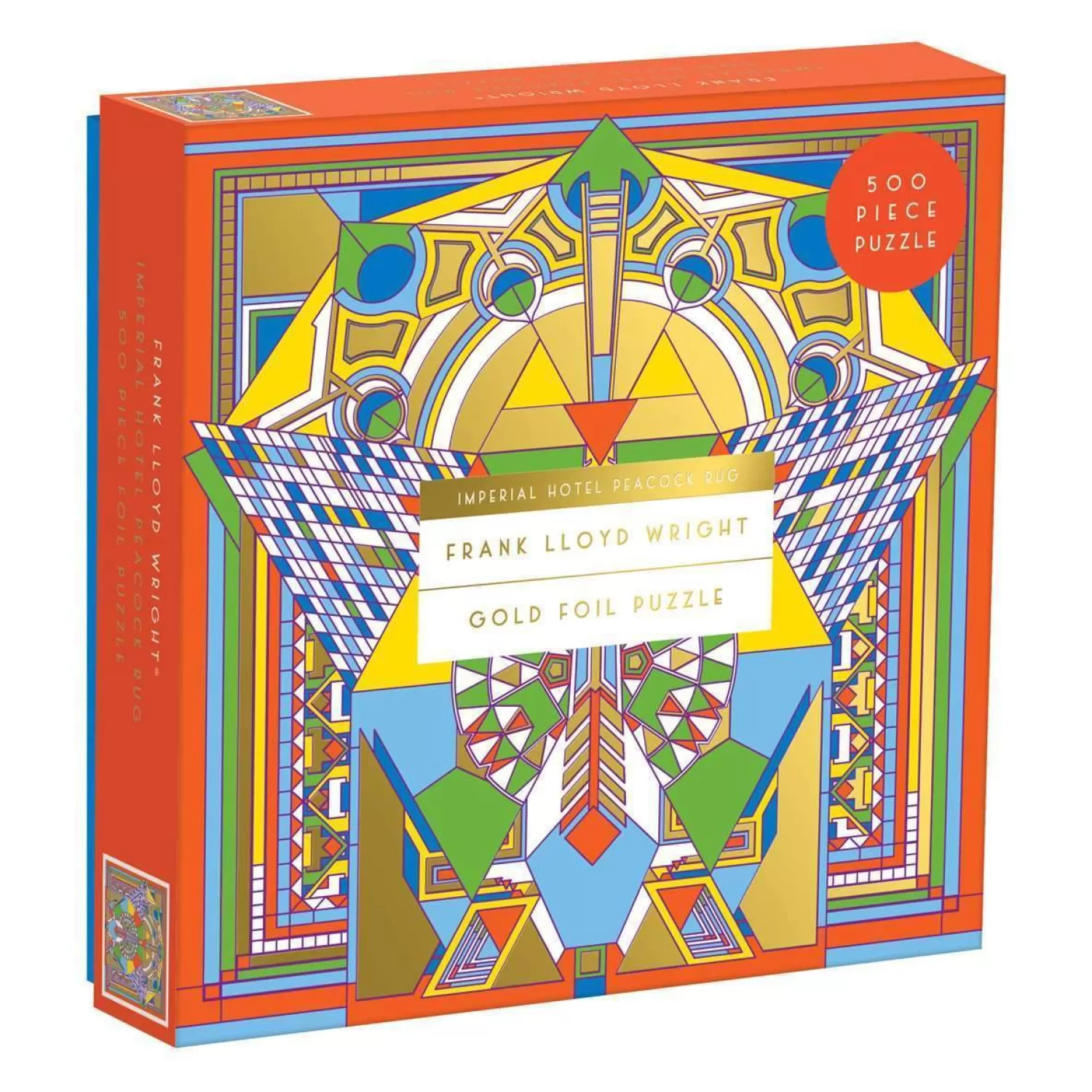 500 Piece Puzzles*Galison Frank Lloyd Wright Imperial Hotel Peacock Rug 500 Piece Foil Jigsaw Puzzle