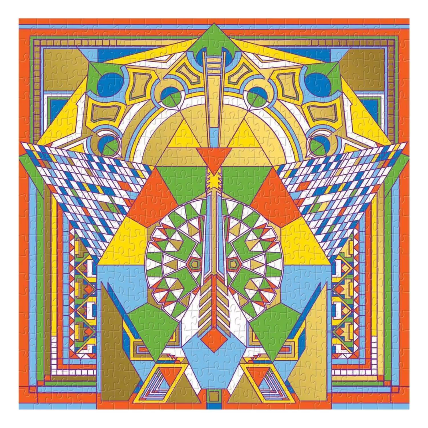 500 Piece Puzzles*Galison Frank Lloyd Wright Imperial Hotel Peacock Rug 500 Piece Foil Jigsaw Puzzle