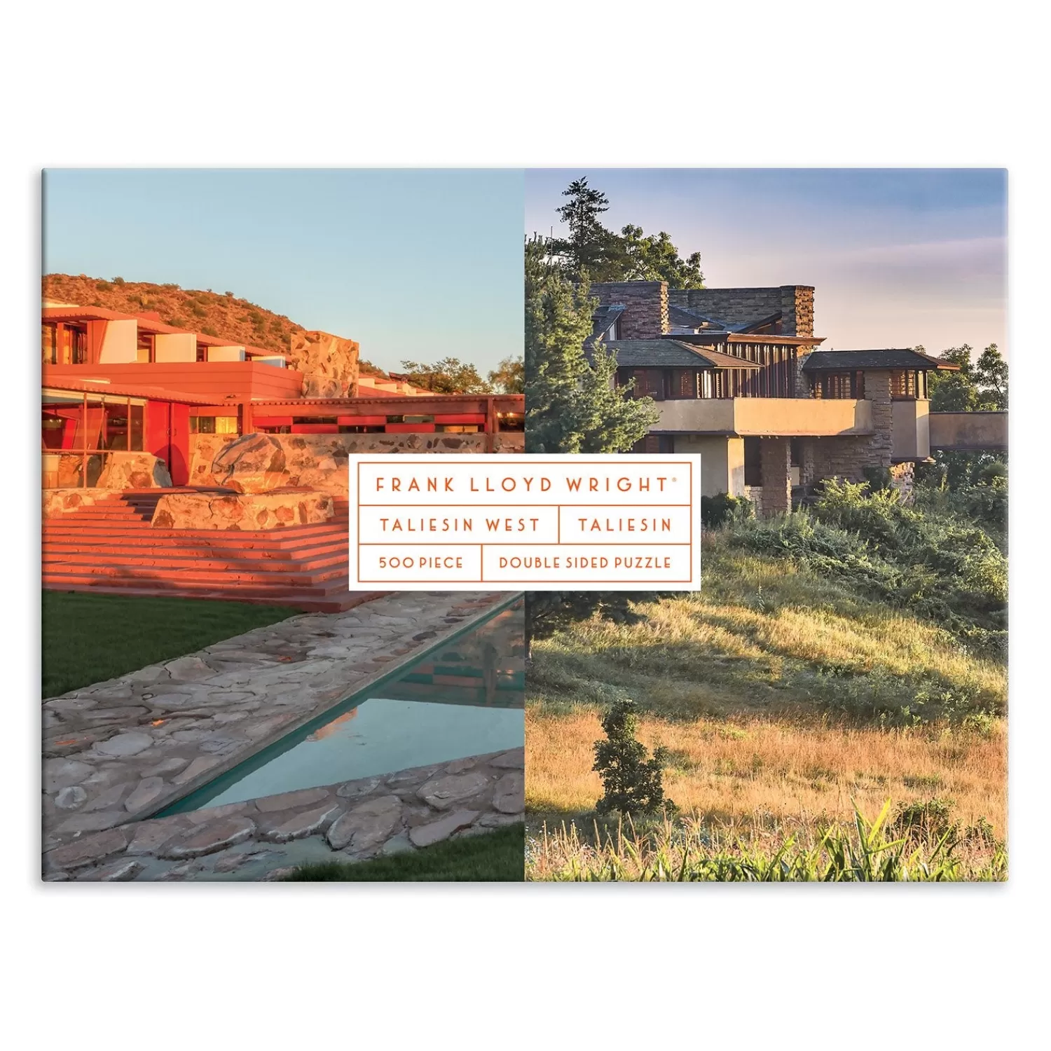 500 Piece Puzzles*Galison Frank Lloyd Wright Taliesin And Taliesin West Double-Sided 500 Piece Jigsaw Puzzle