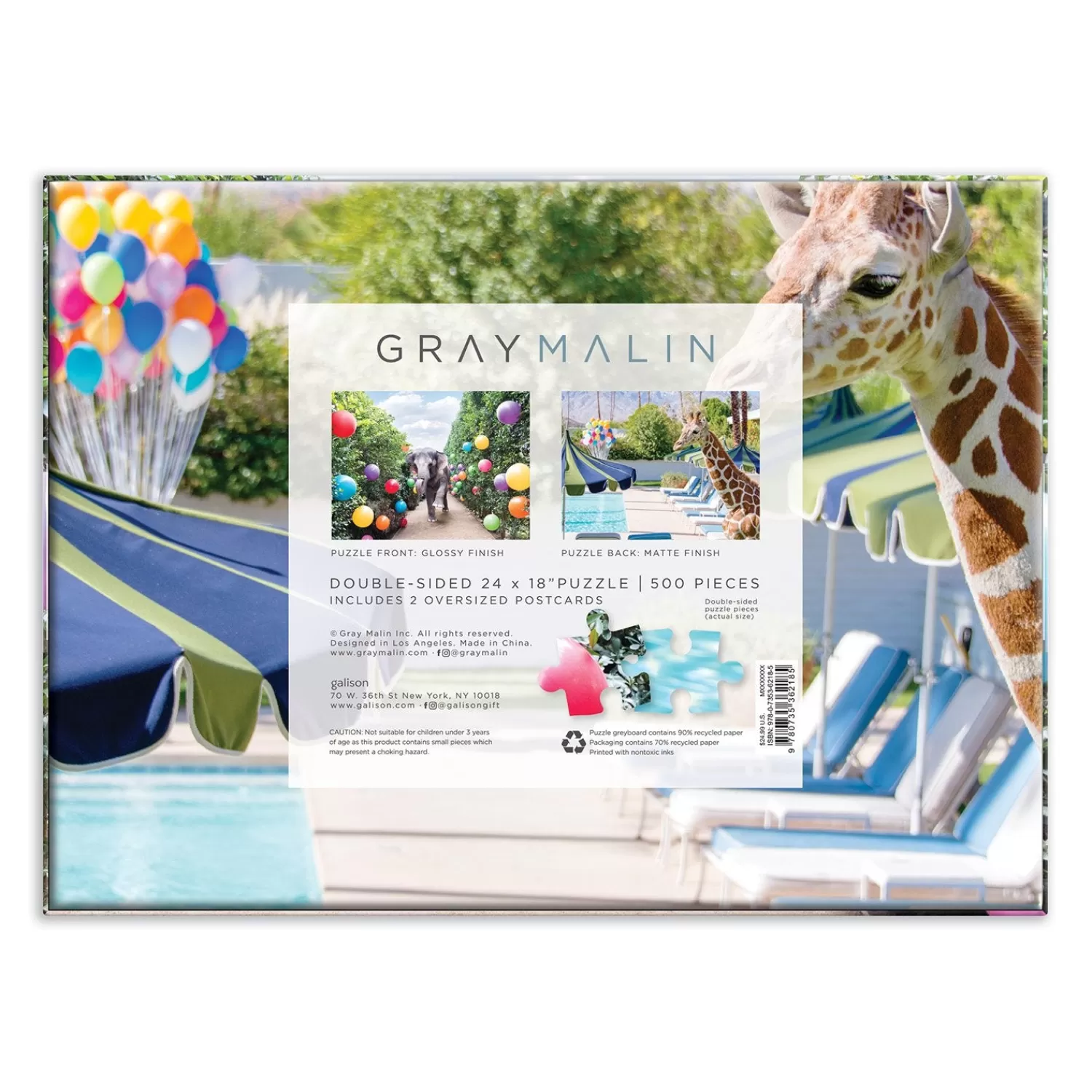 500 Piece Puzzles*Galison Gray Malin At The Parker Double-Sided 500 Piece Jigsaw Puzzle