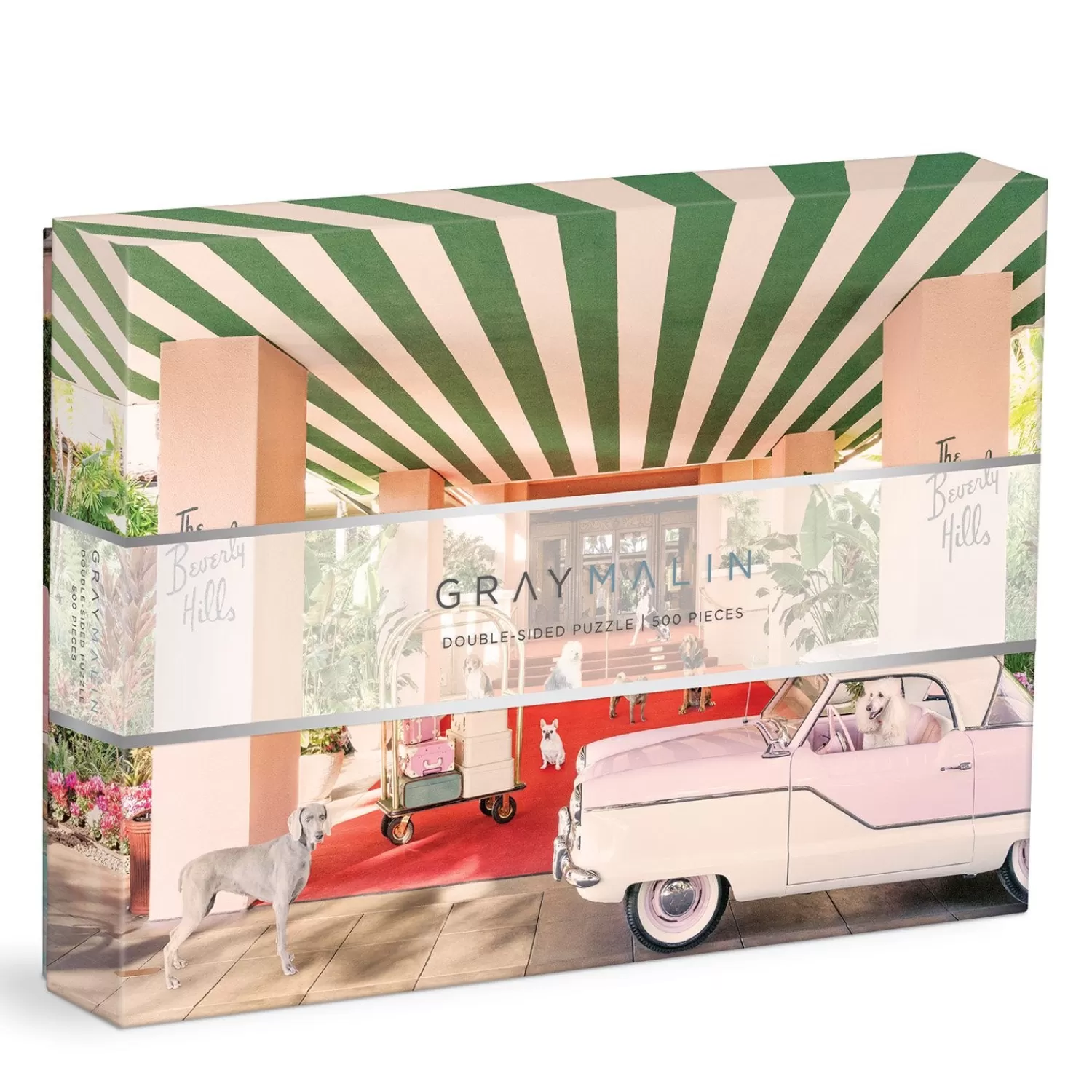 500 Piece Puzzles*Galison Gray Malin The Dogs At The Beverly Hills Hotel 500 Piece Double-Sided Puzzle