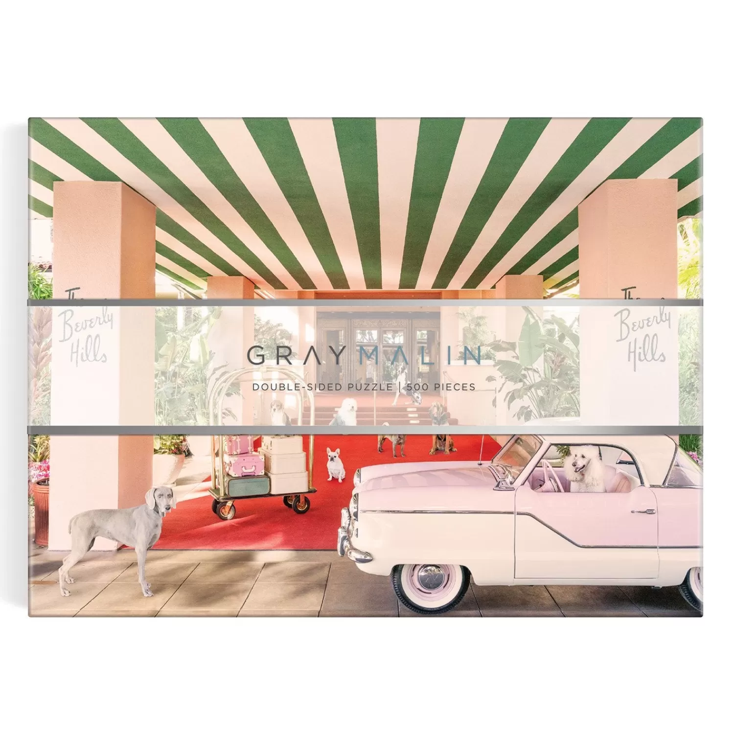 500 Piece Puzzles*Galison Gray Malin The Dogs At The Beverly Hills Hotel 500 Piece Double-Sided Puzzle