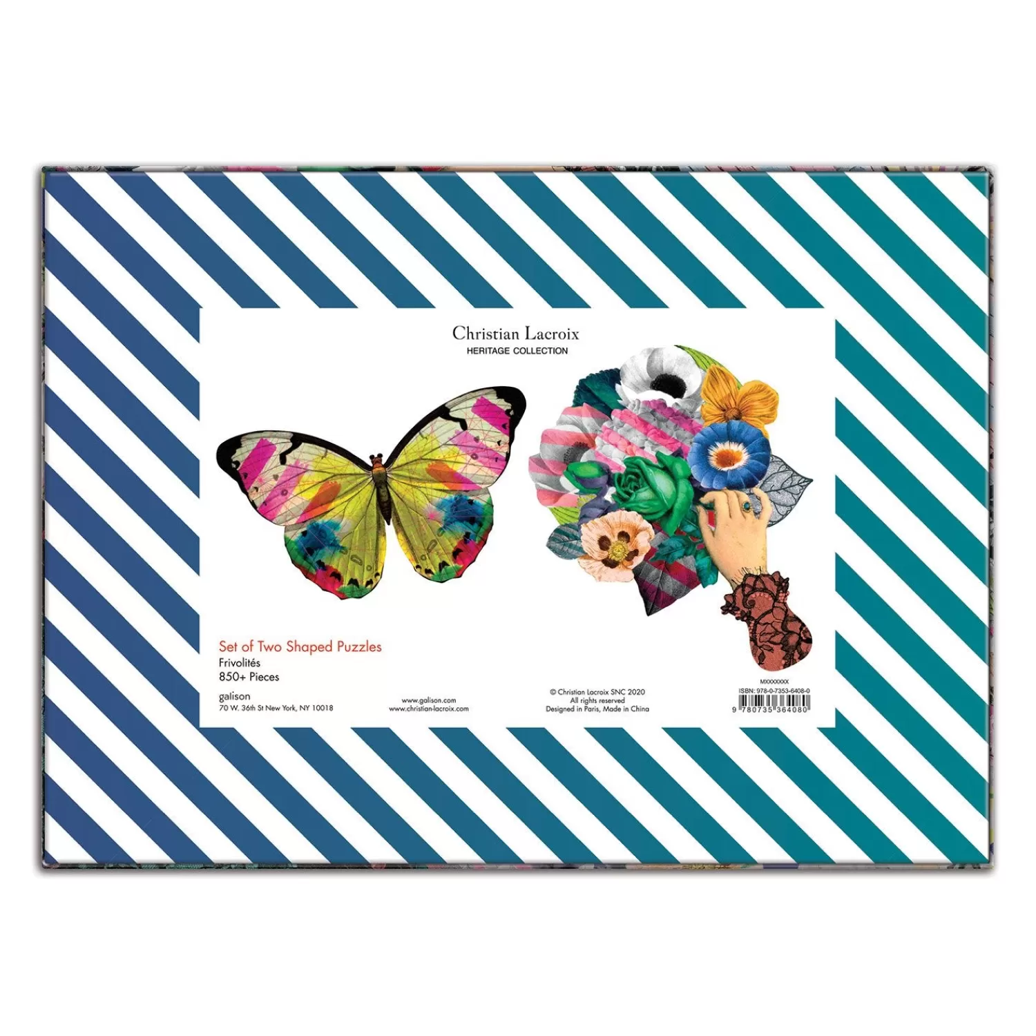 750 Piece Puzzles*Galison Heritage Collection Frivolites Set Of Two Shaped Jigsaw Puzzles