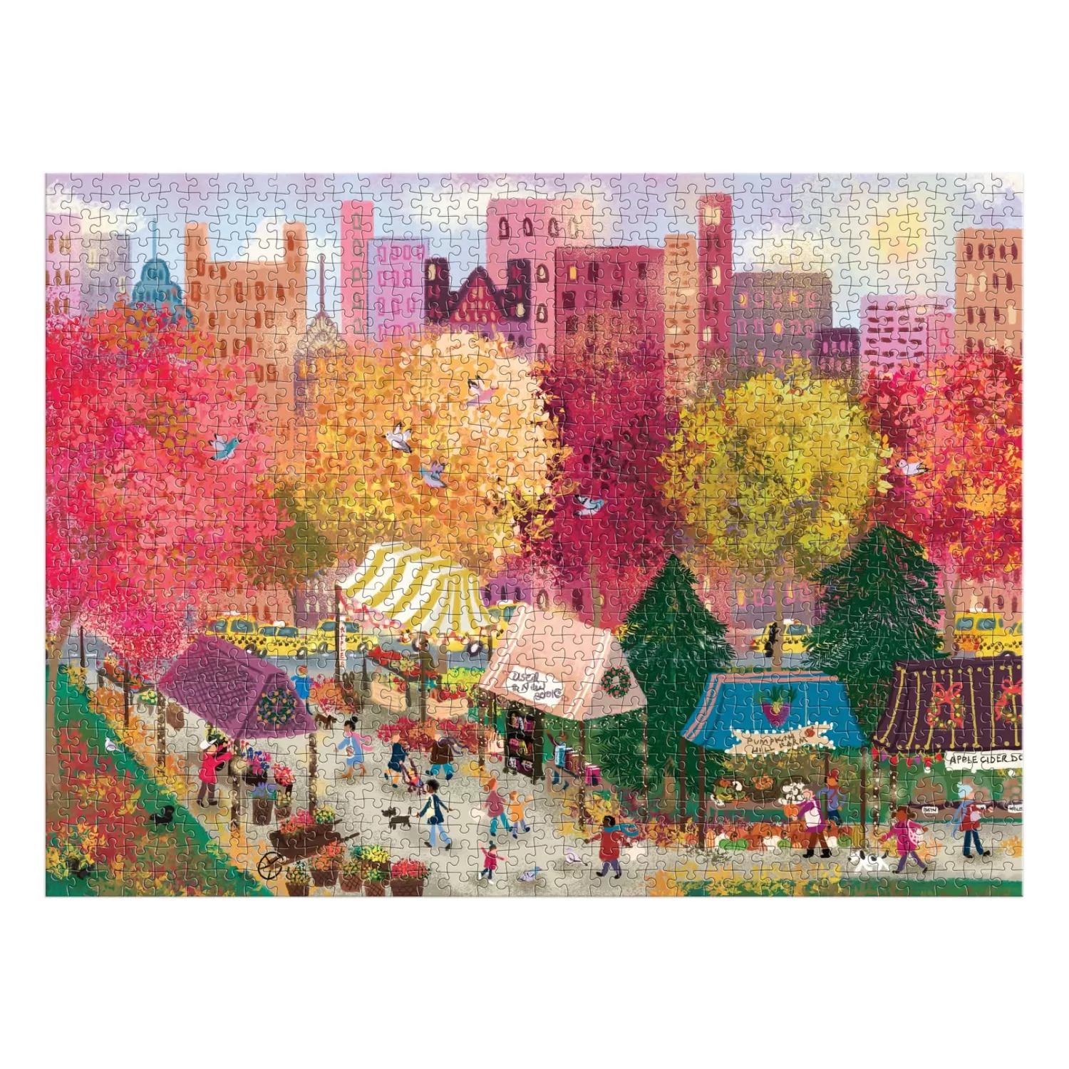1000 Piece Puzzles*Galison Joy Laforme Autumn At The City Market 1000 Piece Puzzle