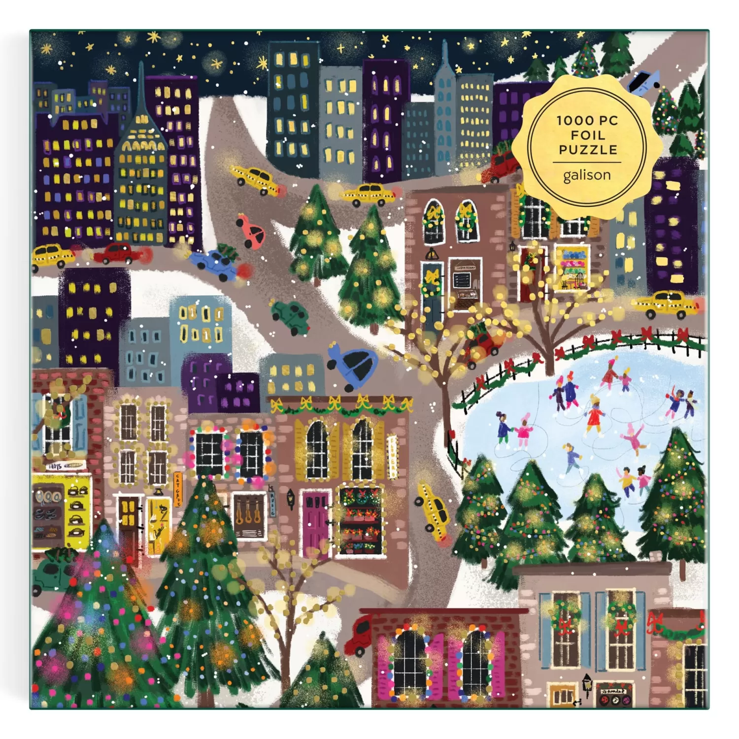 1000 Piece Puzzles*Galison Joy Laforme Sparkling City 1000 Piece Foil Puzzle In A Square Box