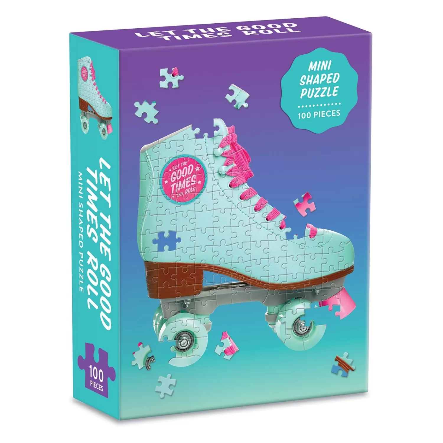 100 Piece Puzzles*Galison Let The Good Times Roll Roller Skate 100 Piece Mini Shaped Jigsaw Puzzle