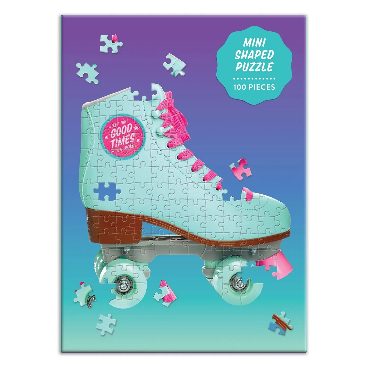 100 Piece Puzzles*Galison Let The Good Times Roll Roller Skate 100 Piece Mini Shaped Jigsaw Puzzle
