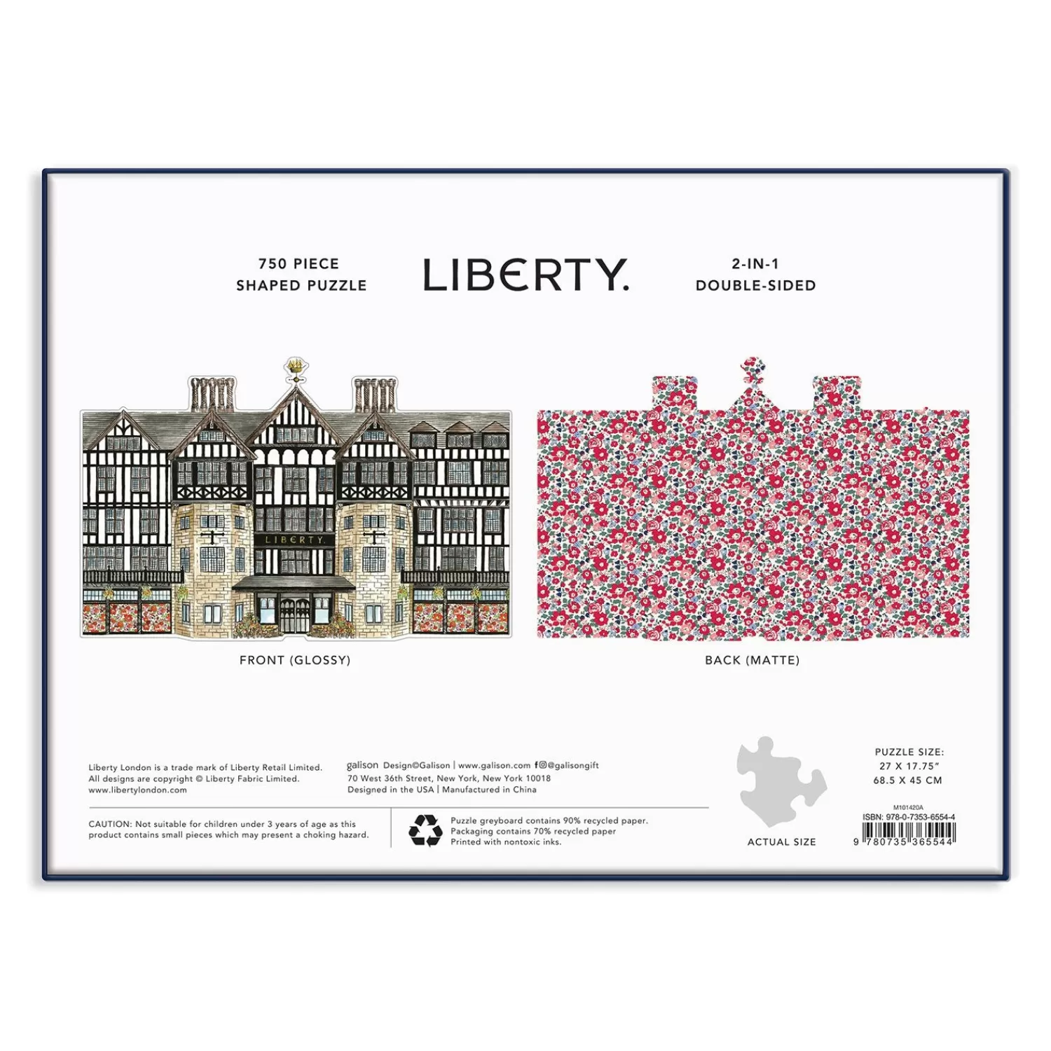 750 Piece Puzzles*Galison Liberty London Tudor Building 750 Piece Shaped Jigsaw Puzzle