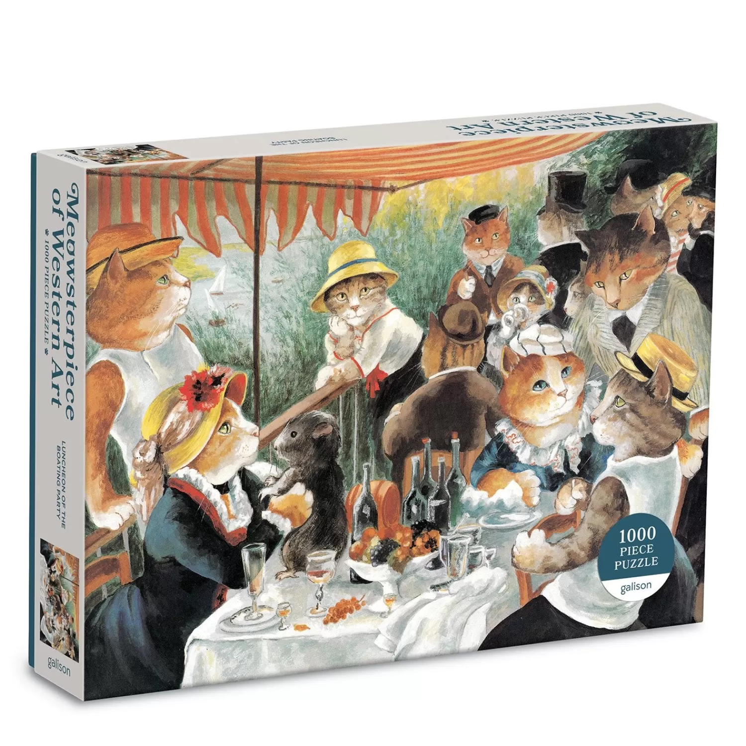1000 Piece Puzzles*Galison Luncheon Of The Boating Party Meowsterpiece Of Western Art 1000 Piece Jigsaw Puzzle