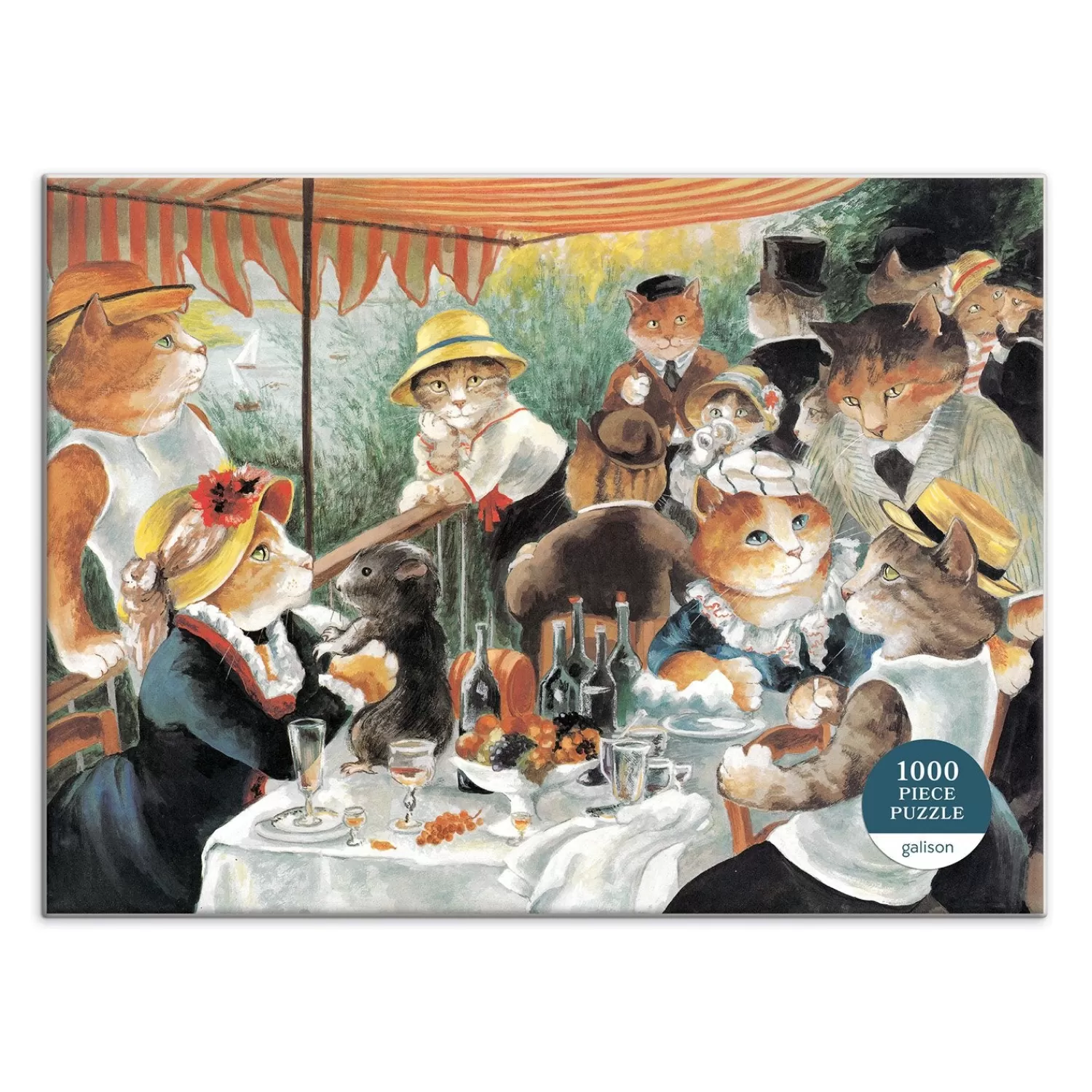 1000 Piece Puzzles*Galison Luncheon Of The Boating Party Meowsterpiece Of Western Art 1000 Piece Jigsaw Puzzle