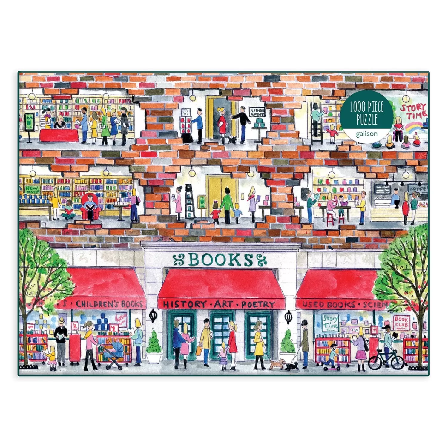 1000 Piece Puzzles*Galison Michael Storrings A Day At The Bookstore 1000 Piece Jigsaw Puzzle