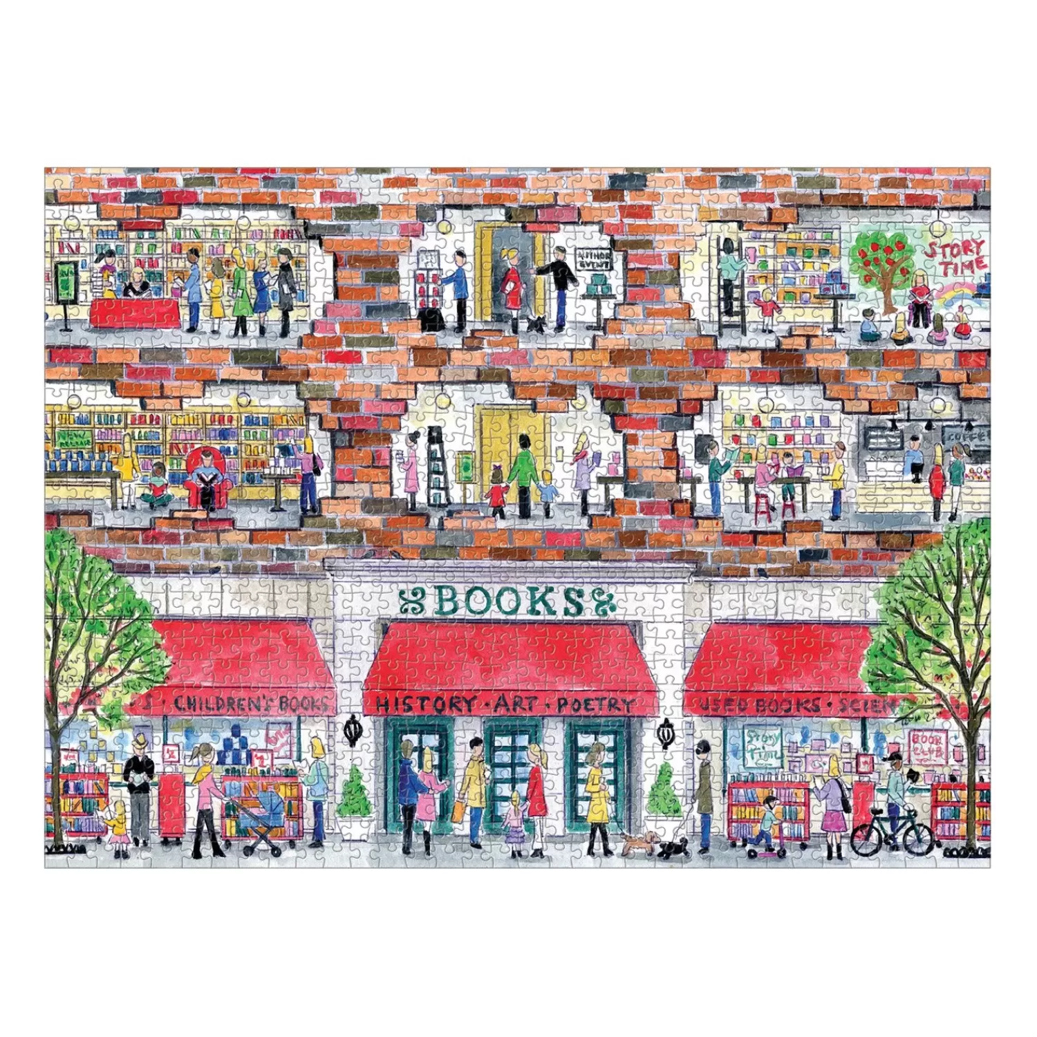 1000 Piece Puzzles*Galison Michael Storrings A Day At The Bookstore 1000 Piece Jigsaw Puzzle