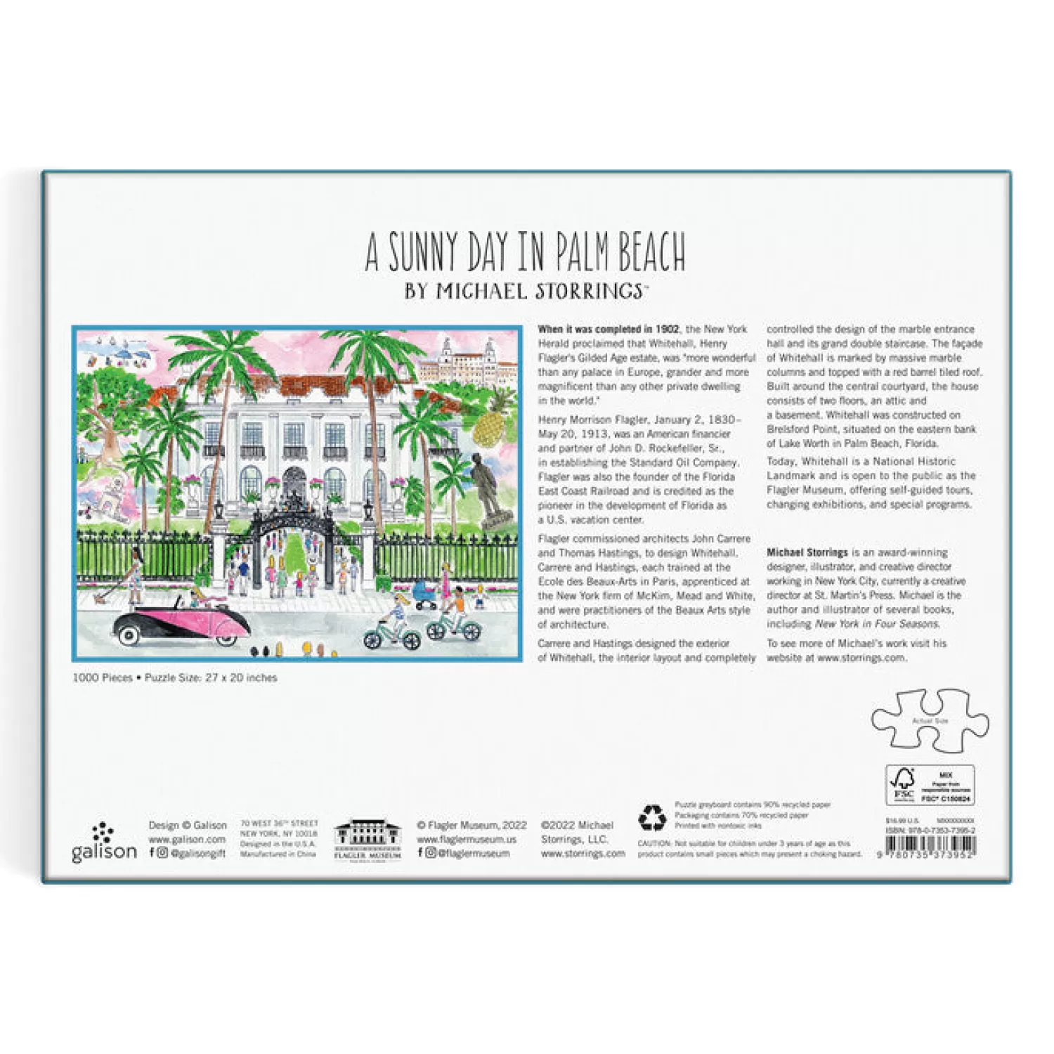 1000 Piece Puzzles*Galison Michael Storrings A Sunny Day In Palm Beach 1000 Piece Puzzle