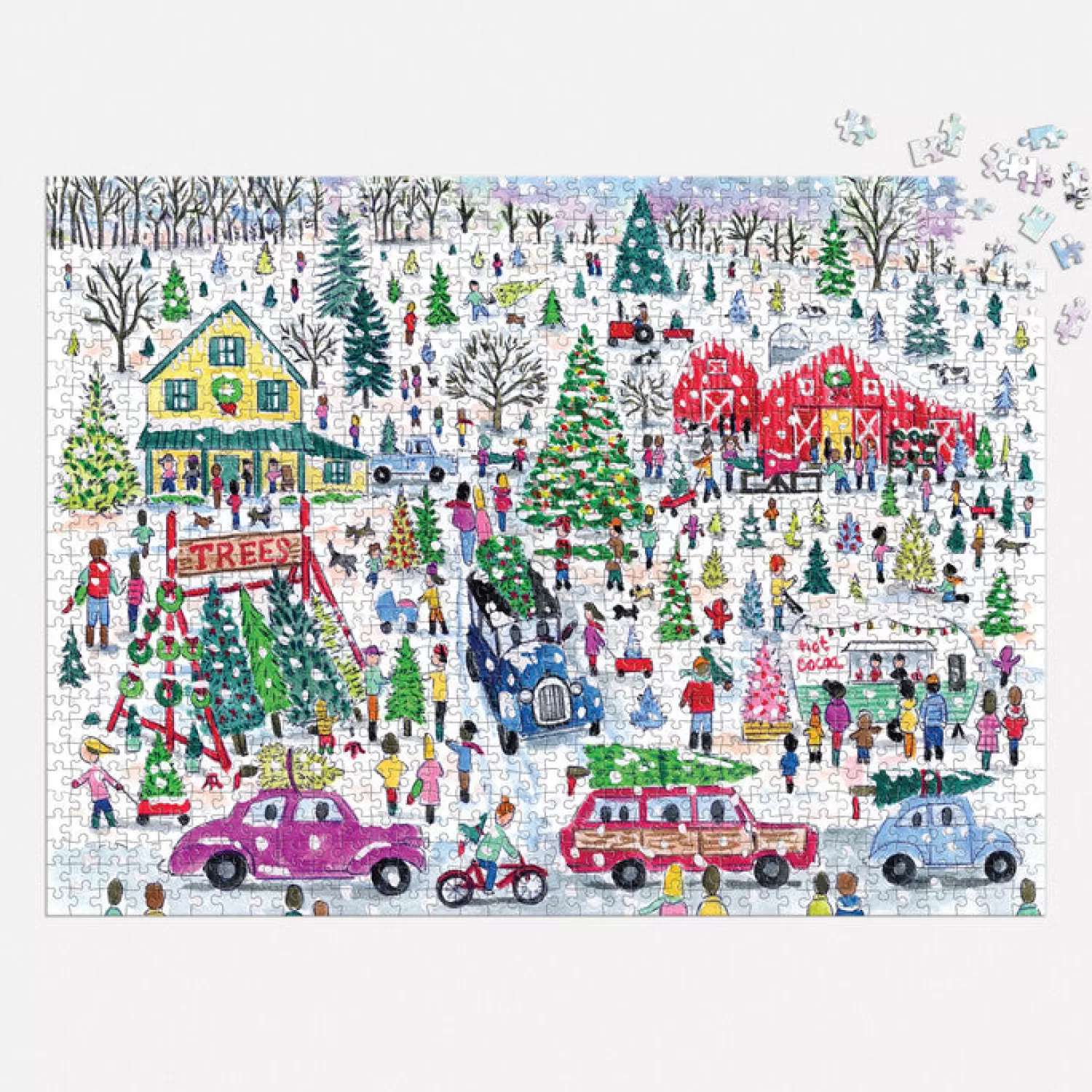 1000 Piece Puzzles*Galison Michael Storrings Christmas Tree Farm 1000 Piece Foil Puzzle
