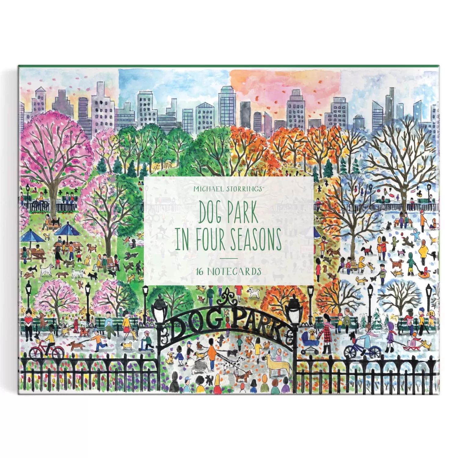 Greeting & Note Cards*Galison Michael Storrings Dog Park In Four Seasons Greeting Card Assortment
