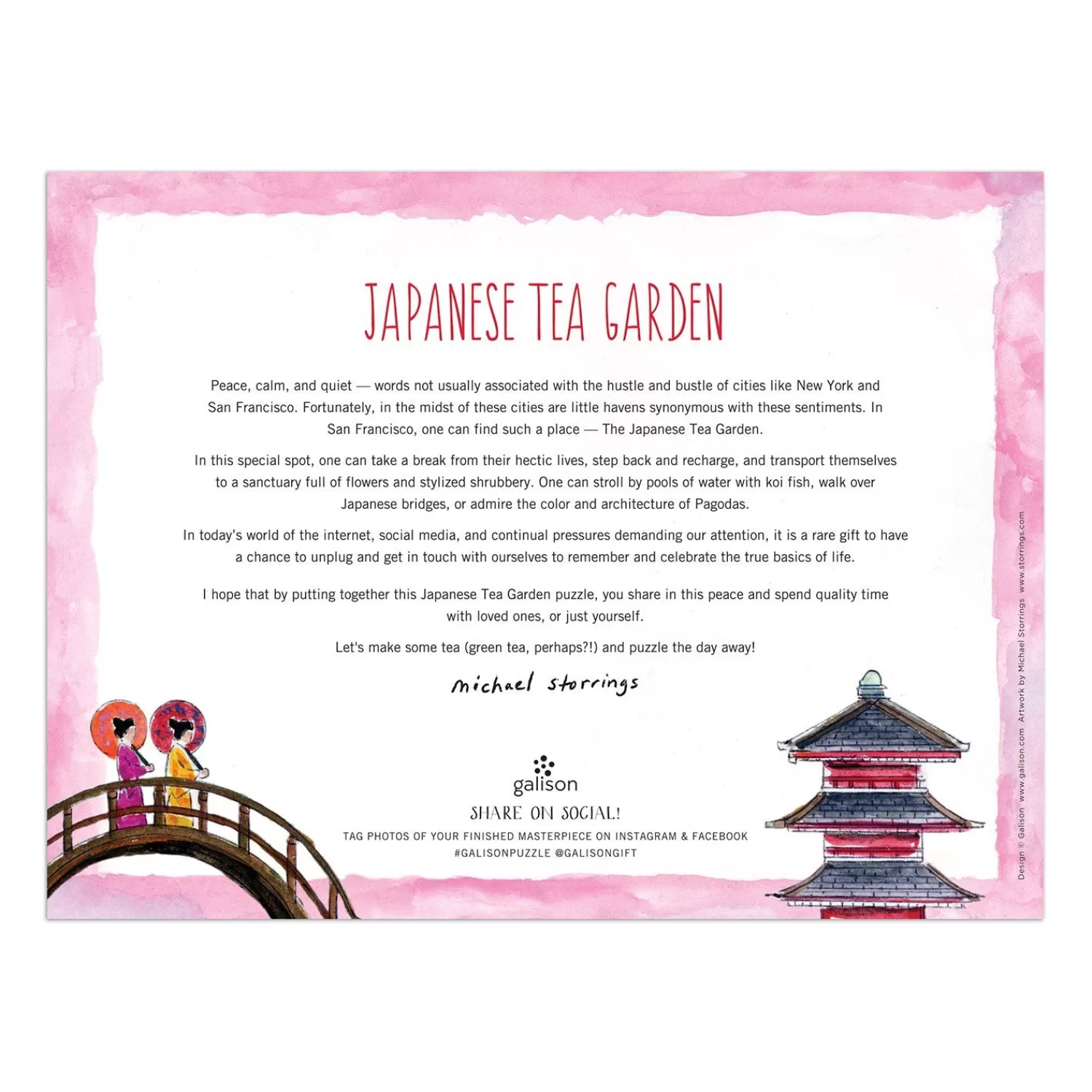 300 Piece Puzzles*Galison Michael Storrings Japanese Tea Garden 300 Piece Jigsaw Puzzle