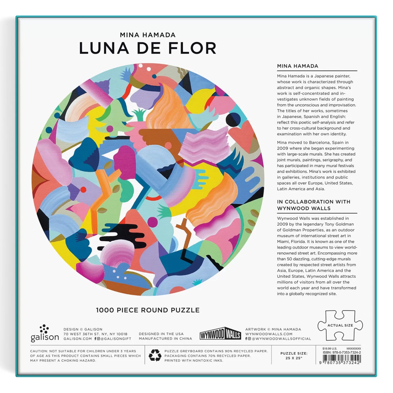 1000 Piece Puzzles*Galison Mina Hamada Luna De Flor 1000 Piece Round Puzzle