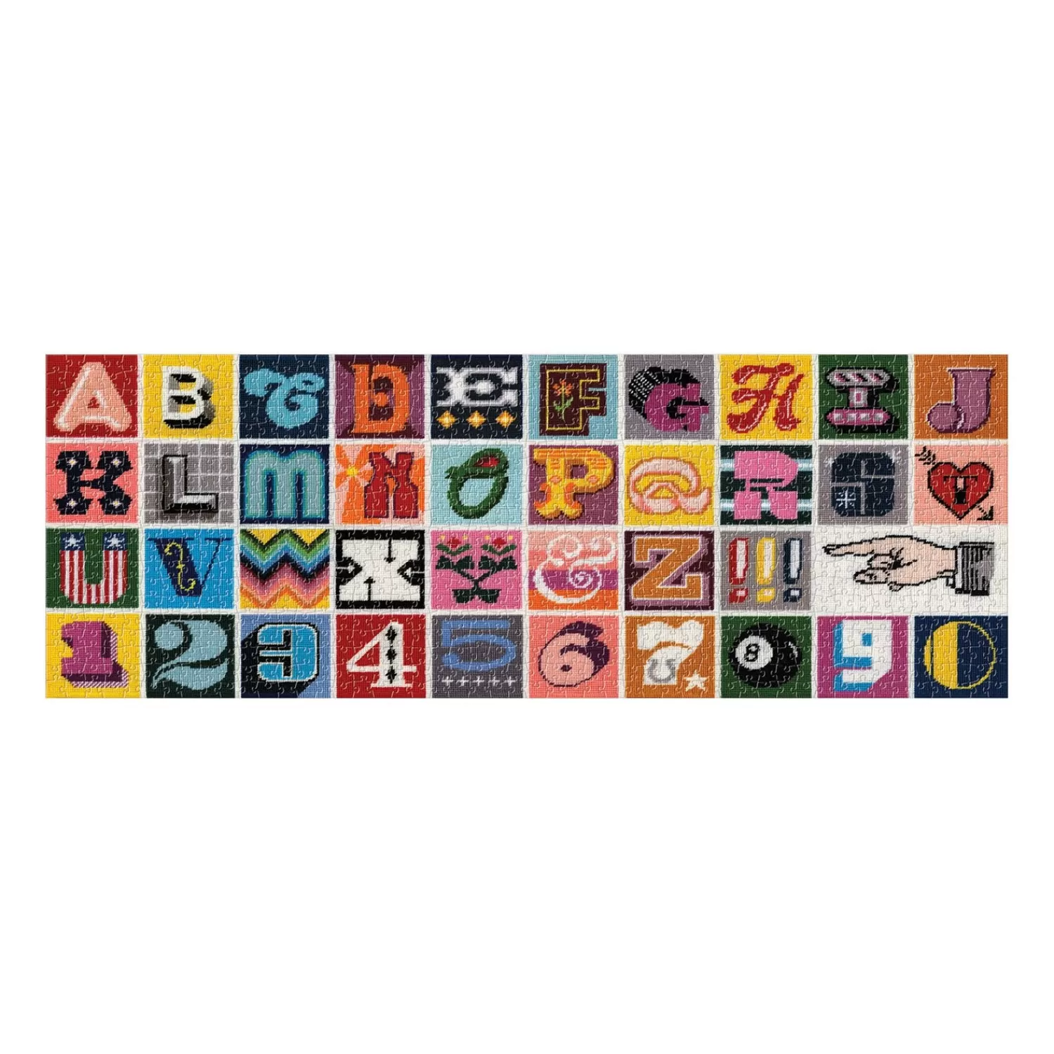 1000 Piece Puzzles*Galison Needlepoint A To Z 1000 Piece Panoramic Jigsaw Puzzle