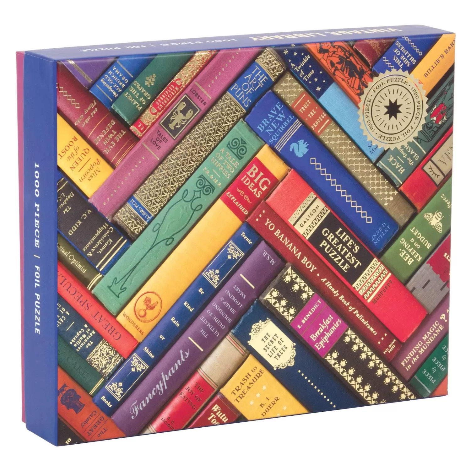 1000 Piece Puzzles*Galison Phat Dog Vintage Library 1000 Piece Foil Stamped Jigsaw Puzzle