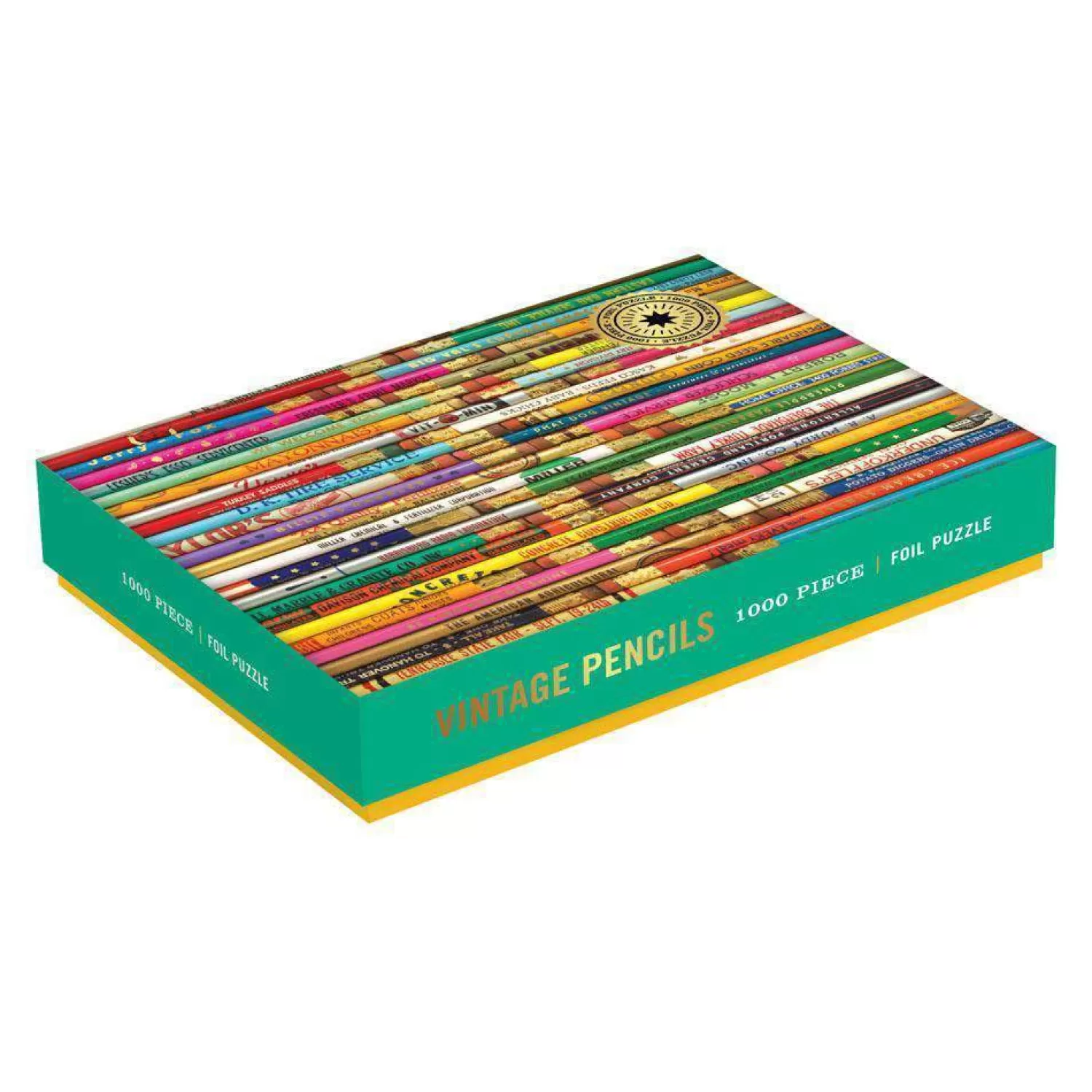 1000 Piece Puzzles*Galison Phat Dog Vintage Pencils 1000 Piece Foil Stamped Jigsaw Puzzle
