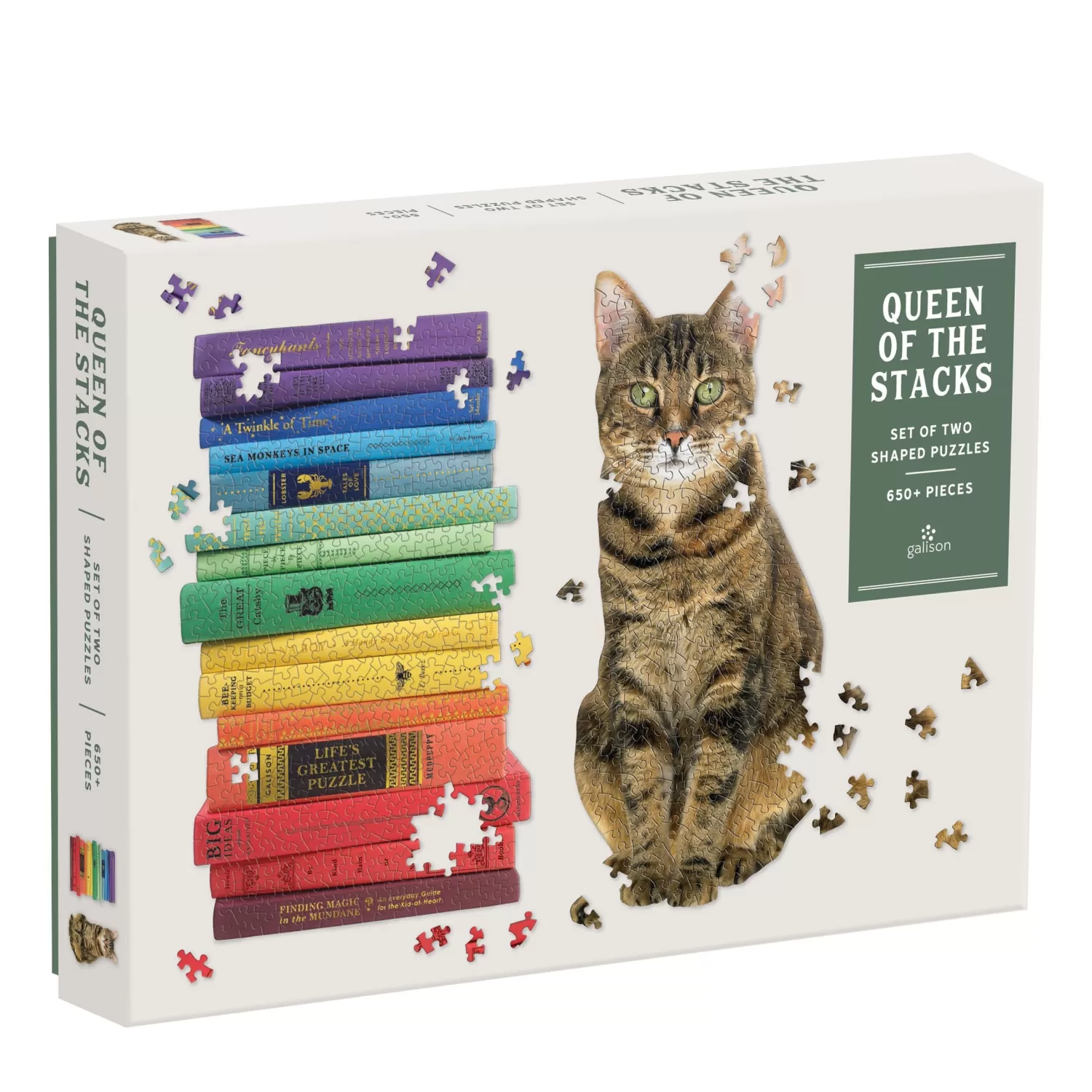 500 Piece Puzzles*Galison Queen Of The Stacks Set Of Two Jigsaw Puzzle Set