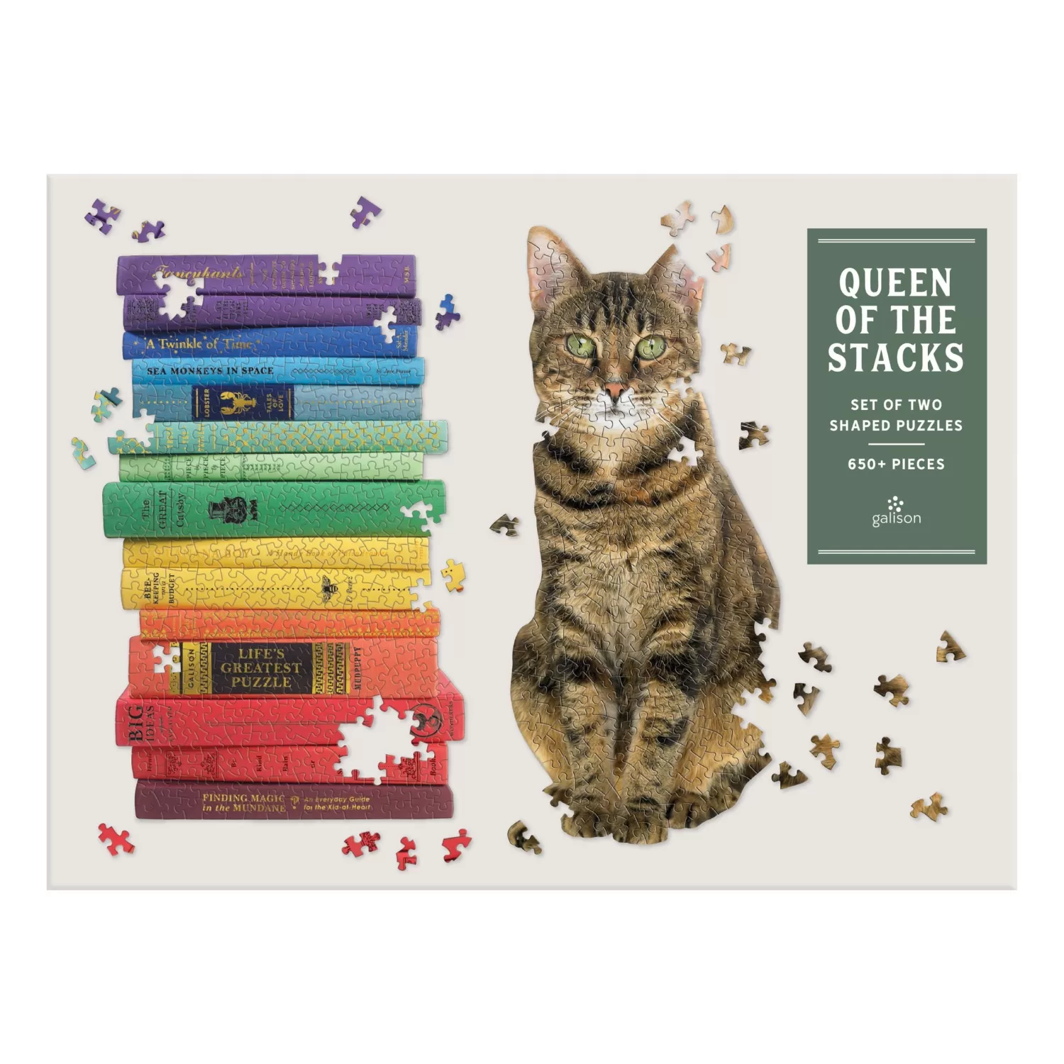 500 Piece Puzzles*Galison Queen Of The Stacks Set Of Two Jigsaw Puzzle Set