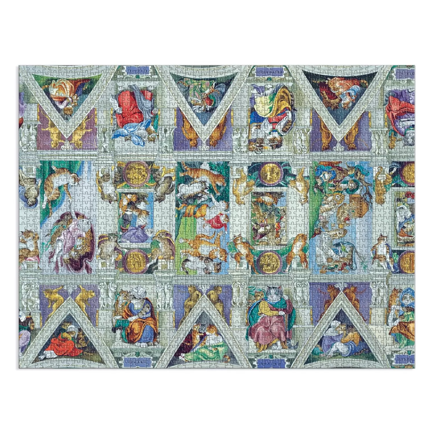 2000 Piece Puzzles*Galison Sistine Chapel Ceiling Meowsterpiece Of Western Art 2000 Piece Jigsaw Puzzle