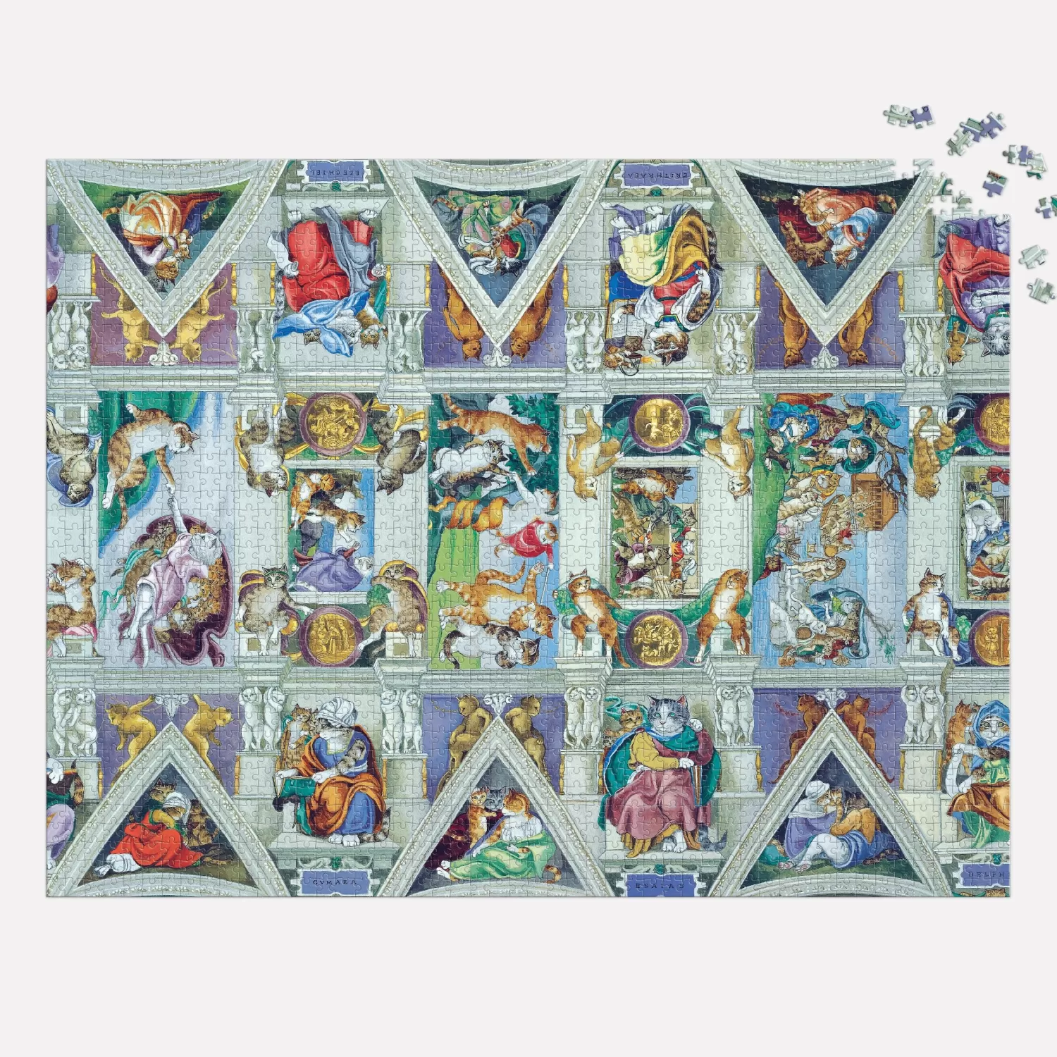 2000 Piece Puzzles*Galison Sistine Chapel Ceiling Meowsterpiece Of Western Art 2000 Piece Jigsaw Puzzle