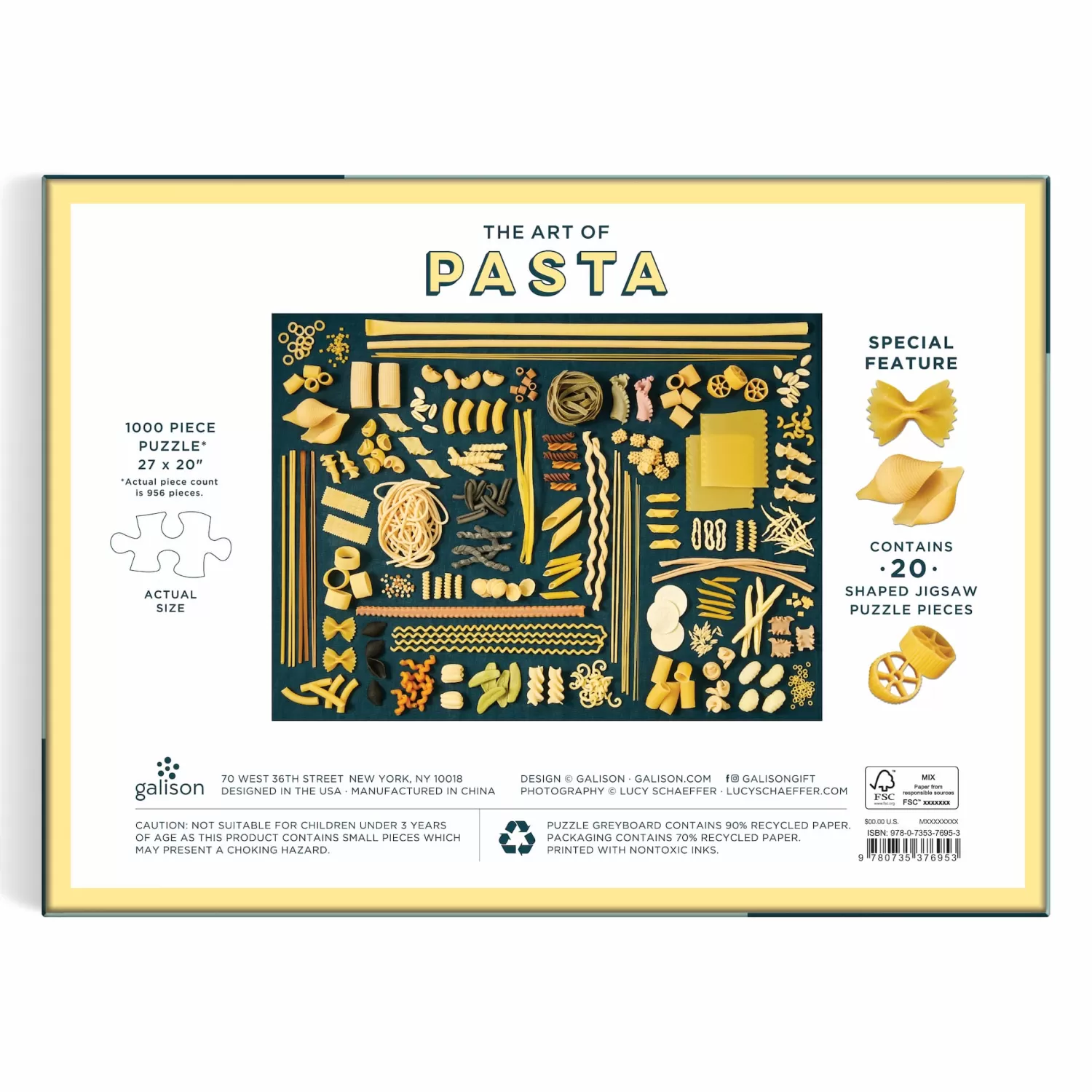 1000 Piece Puzzles*Galison The Art Of Pasta 1000 Piece Puzzle With Shaped Pieces