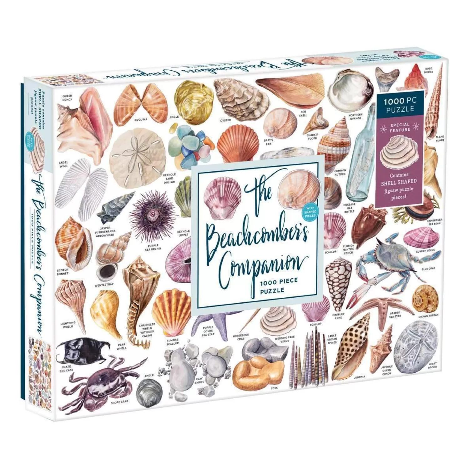 1000 Piece Puzzles*Galison The Beachcomber's Companion 1000 Piece Jigsaw Puzzle With Shaped Pieces