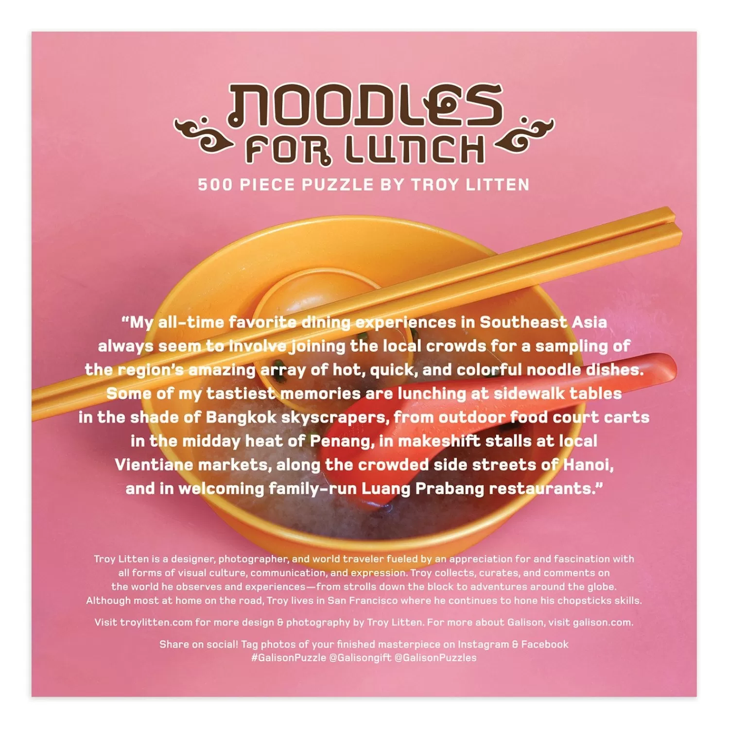 500 Piece Puzzles*Galison Troy Litten Noodles For Lunch 500 Piece Jigsaw Puzzle