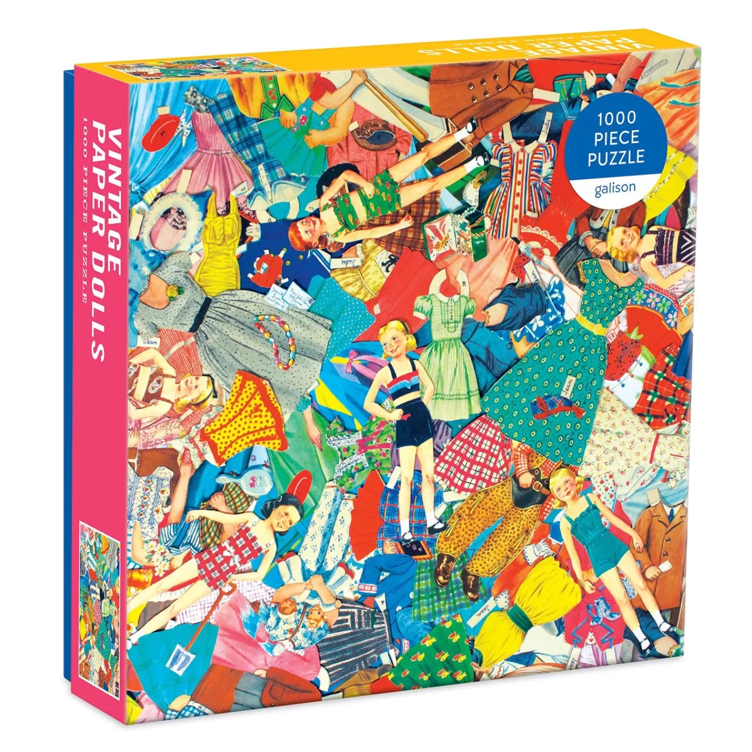 1000 Piece Puzzles*Galison Vintage Paper Dolls 1000 Piece Jigsaw Puzzle In Square Box