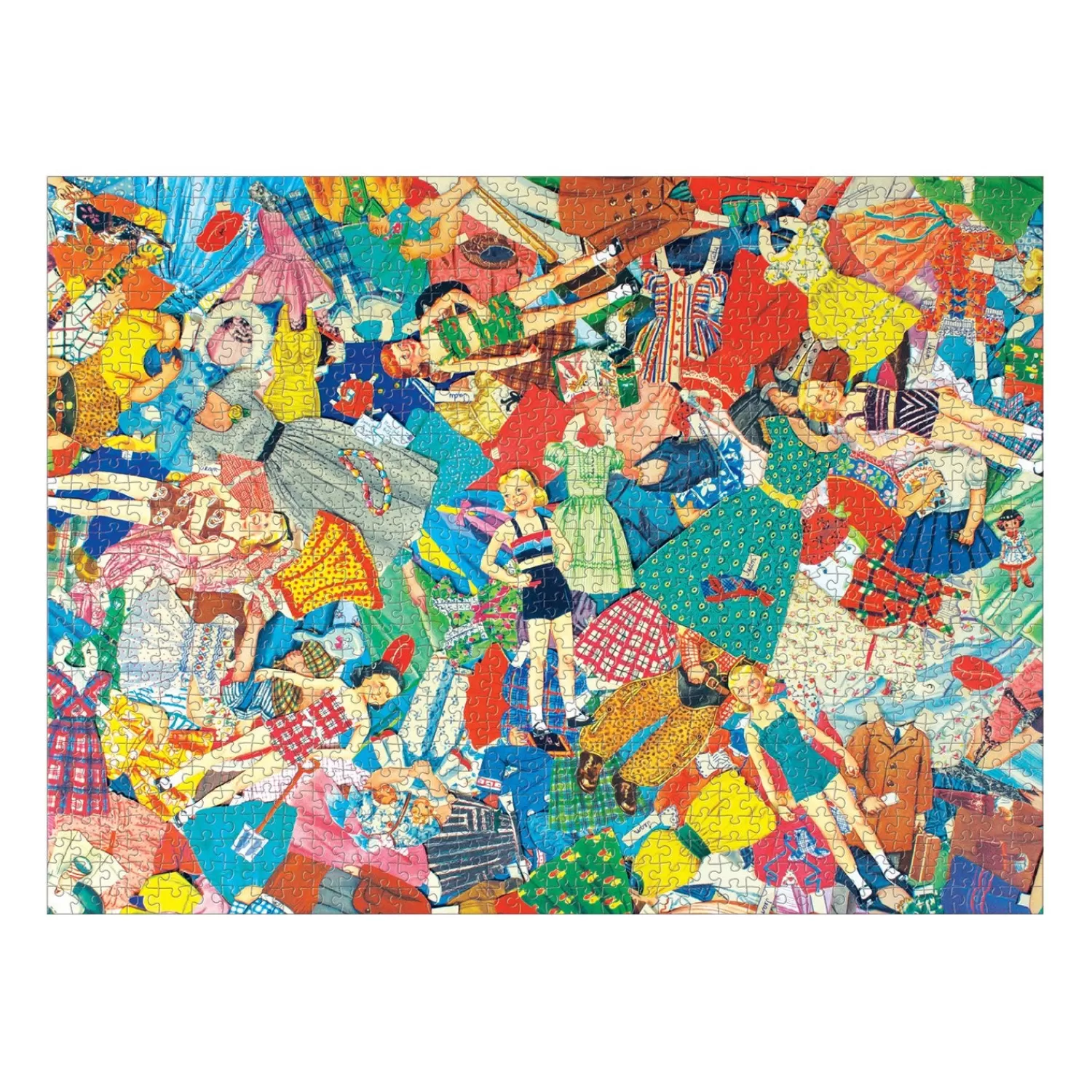 1000 Piece Puzzles*Galison Vintage Paper Dolls 1000 Piece Jigsaw Puzzle In Square Box